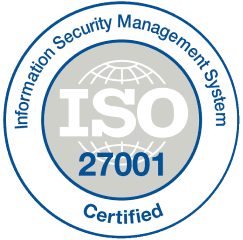 ISO 27001 — Information Security Management System, certified